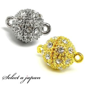 マグネットクラスプ 10mm 12mm 留め金具 留め具 シルバー ゴールド ラインストーン ハンドメイド アクセサリーパーツ 材料 銀色 金色
