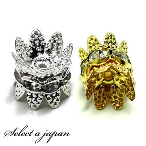 キャップ(座金)付き ロンデル 6mm 8mm 10mm シルバー ゴールド 