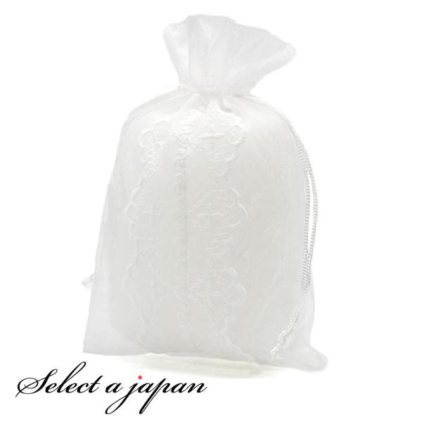 『10個』巾着袋 (13cm×18cm) オーガンジー 縦レース ラッピング 包装 巾着ポーチ 小物...