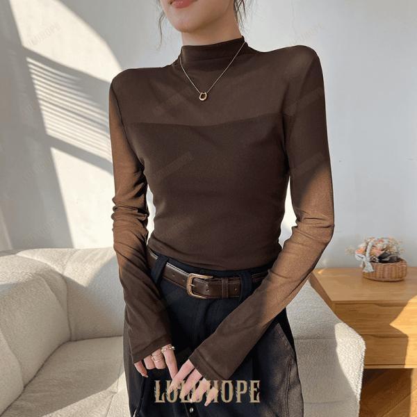 トップス レディース 秋冬 レイヤードトップス レイヤードTシャツ チュールトップス インナー 透け...