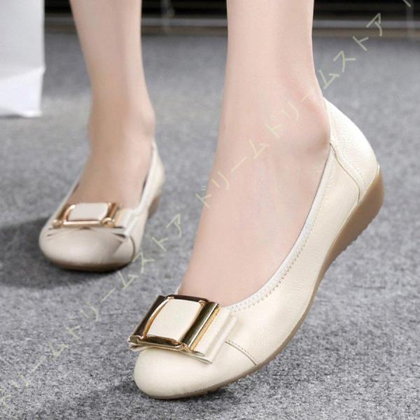 痛くない パンプス ローヒール 本革 ラウンドトゥ 走れるパンプス 大きいサイズ レディース 歩きや...