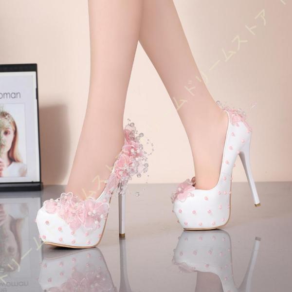 パンプス 靴 レディース 前厚 14cmヒール 美脚 靴 シューズ 厚底 キャバ ドレス パーティー...