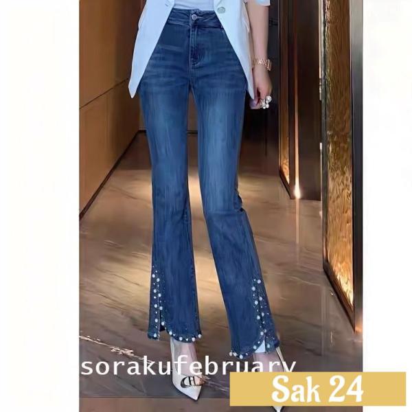 ビジューパン ズボン デニムパンツ カジュアル おしゃれ お洒落 かっこいい ラフ ダメージ加工 春...