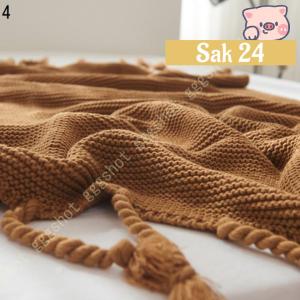 コットン ブランケット かわいい ひざ掛け 毛...の詳細画像4