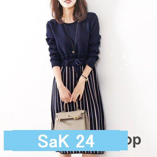 ドッキングワンピース 20代 30代 40代 50代 通勤 オフィス ひざ丈 ワンピース レディース...