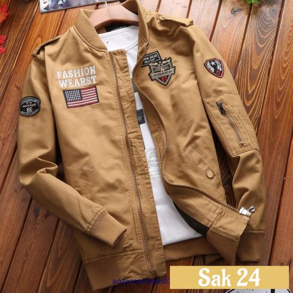 ミリタリー メンズ ブルゾン ジャンパー スタジャン  ロゴ アウター ミリタリー カジュアル 秋冬...