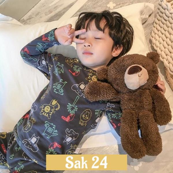 カラフルアニマル柄パジャマ【R017】パジャマ キッズ 子供 長袖　男の子 男　秋用 秋 春用 春 ...