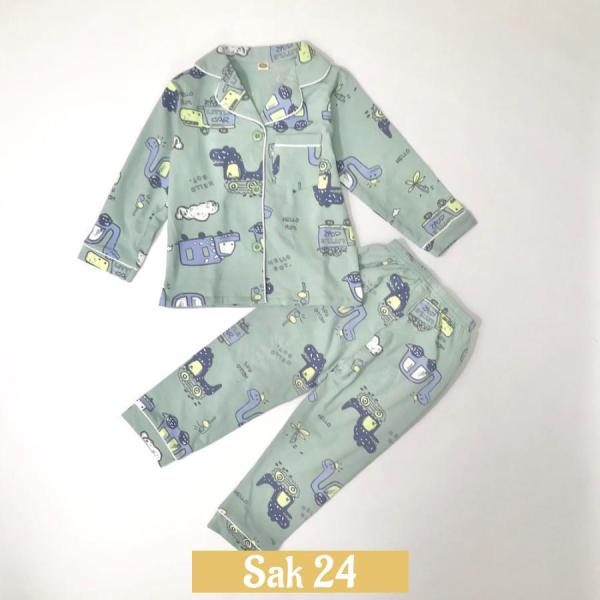 パジャマ キッズ 子供 長袖 男の子 男 ボタン 長ズボン ルームウェア 前開きグリーン カーズキャ...