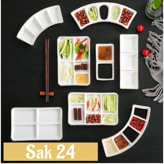 お皿 醤油皿 ソース皿 仕切り レストラン 白い 食器 キッチン雑貨 プレート ギフト プレゼント ...