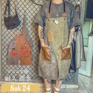 デニムエプロン 耐久 撥水 おしゃれ ポケット付...の商品画像