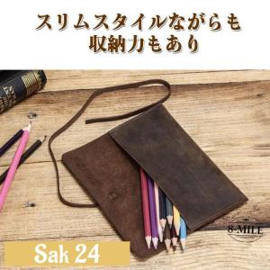 本革 ロール ペンケース 大容量 レザー 革 ...の詳細画像1