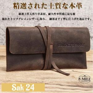 本革 ロール ペンケース 大容量 レザー 革 ...の詳細画像3