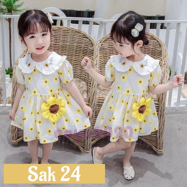 子供服 ワンピース キッズ 女の子 夏 半袖ワンピース 花柄ワンピース バッグ付き 子ども服 子供ド...