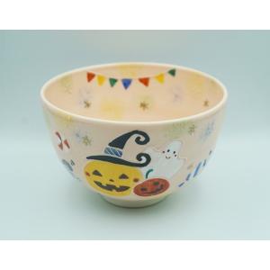 茶道具 茶碗 茶碗 色絵 ハロウィンキャンディ 加藤起楽 化粧箱 : 新古