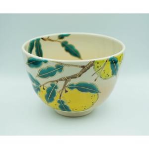加藤起楽筒茶碗色絵しだれ梅茶道具