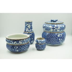 茶道具 皆具 台子皆具 呉須赤絵 高野昭阿弥 桐箱 : 新古茶道具 さかい