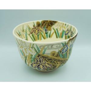 茶道具 茶碗 茶碗 金青海波 桜 加藤ひろこ 桐箱 : 新古茶道具 さかい