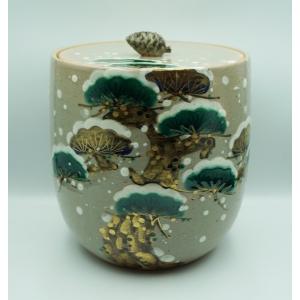 茶道具 水指 末広水指 浅黄交趾 御室窯 桐箱 : 新古茶道具 さかい