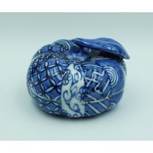 香合 染付 屏風箱 景徳鎮 王懐英作 茶道 茶道具 : 和空間ヤフー