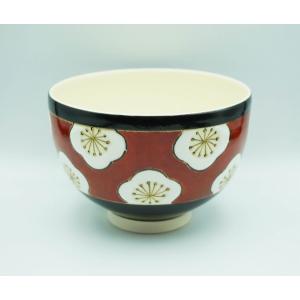 茶道具 茶碗 茶碗 仁清 紅白梅 伊坂清香 化粧箱 : 新古茶道具 さかい