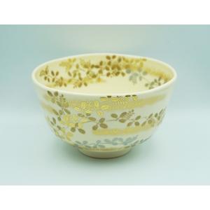 茶道具 茶碗 茶碗 金白金彩 柳画 相模竜泉 桐箱 : 新古茶道具 さかい