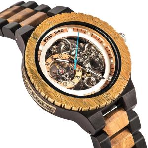 メンズ 腕時計 おしゃれ 木製腕時計 自動巻き 機械式 BOBO BIRD ウッドリストウォッチ プレゼント 父の日｜saka-store
