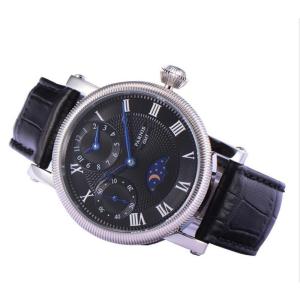 腕時計 メンズ レディース パーニス ホワイトダイヤル ムーンフェイズ GMT 手巻き｜saka-store