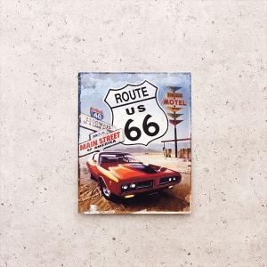 アメリカン レトロ 鏡 ウォールミラー 壁掛け ROUTE66 アメリカ雑貨