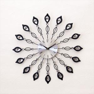 掛時計 壁掛け時計  デザインクロック 孔雀 ブラック 人気 プレゼント ギフト 正規品｜sakae-daikyo