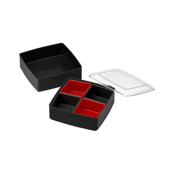 イノマタ化学 彩り小町二段重 ブラック #1078 オードブル パーティー おせち 弁当 弁当箱 プ...