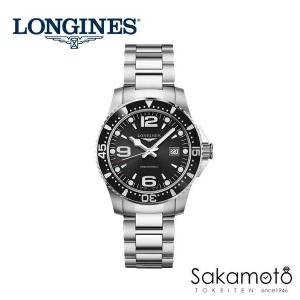 Longinesロンジン　ハイドロコンクエスト　HydroConquest Alminium bezel　クォーツ　ブラック文字盤　39ミリ　メンズ　男性用　L3.730.4.56.6｜金澤時計職人の店 さかもと