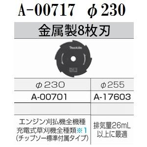 マキタ(makita) A-00701 エンジン・充電式草刈機用 純正品 金属製8枚刃 φ230(刃数8) (刈払機用ノコ刃)｜sakan