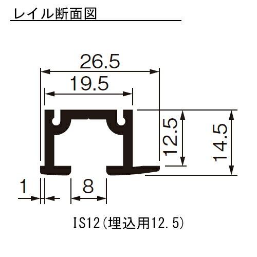 杉田エース 514-988 ピクチャーレイル ギャラリー IS12(埋込用12.5)3000 WH ...