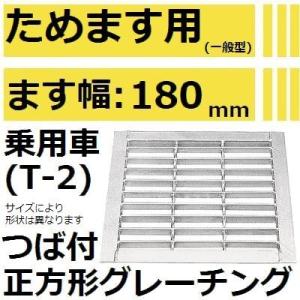 【適用ためます幅180mm 乗用車耐荷重】HKSM18-19 つば付き正方形グレーチング (溜ます用みぞぶた)【代引不可】｜sakan