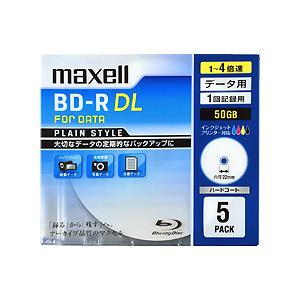 Maxell 全国 BR50PPLWPB.5S 1 データ用ブルーレイディスク BD-R DL 50GB   インクジェットプリンター対応
