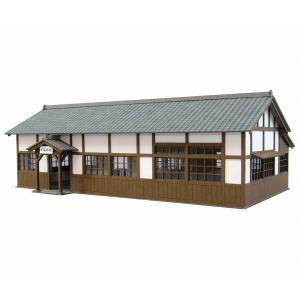 木造単線機関庫Bタイプ 一文字屋根Ver. ：梅桜堂 HO(1/80) 未塗装