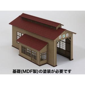 木造単線機関庫Aタイプ トタン屋根Ver. ：梅桜堂 HO(1/80) 未塗装