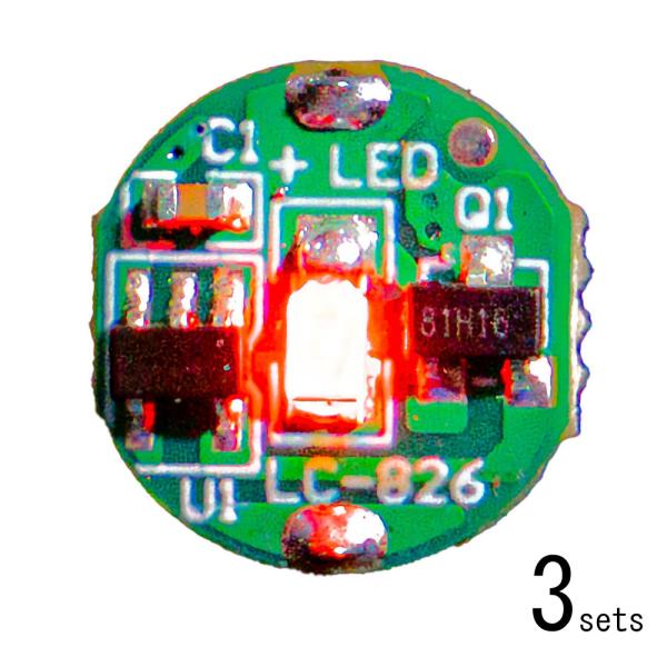 磁気スイッチ付LEDモジュール3セット：レッド　：　ビットトレードワン　電子パーツ　ノンスケール　A...