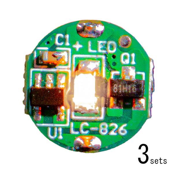 磁気スイッチ付LEDモジュール3セット：ウォームホワイト　：　ビットトレードワン　電子パーツ　ノンス...