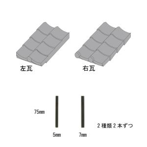 日本瓦パーツ　端面（右瓦、左瓦）各2枚入り　：さかつう　キット　HO(1/87)　1902｜sakatsu