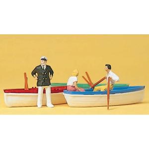 手漕ぎボートに乗る人 ：ノッホ 塗装済完成品 HO(1/87) 16800 : さか