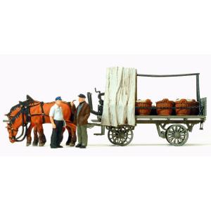 干草を運ぶ牛車 ：プライザー 塗装済完成品 HO(1/87) 30472 : さかつう