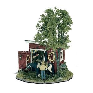 トレーラーハウス（2階建て）【LED付き】 ：ウッドランド 塗装済完成品