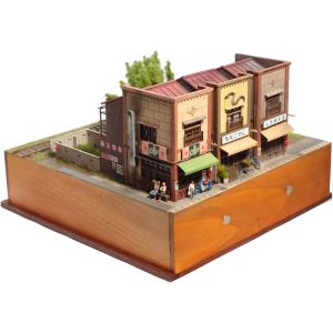 三軒続きの看板建築　：西村慶明　HOモジュール展示台作品　1/80scale｜sakatsu