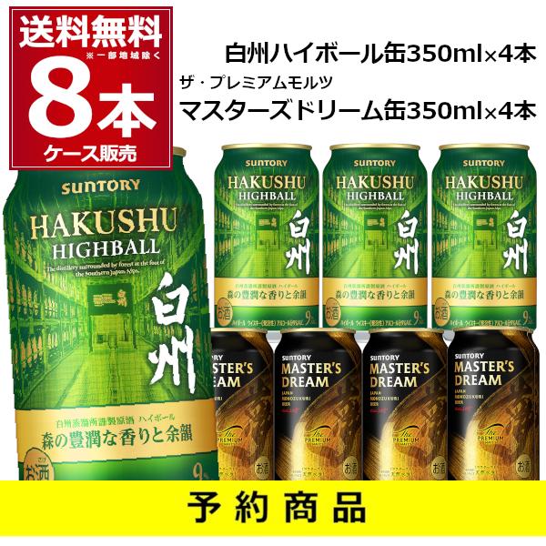 2026年6月8日以降順次発送 予約 数量限定 白州ハイボール4本 マスターズドリーム4本 350m...