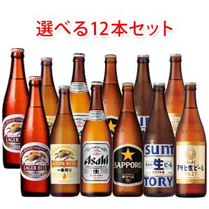 国産スタンダードビール 中瓶 500ml 選べる 12本 セット ビール