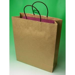 高級布張りギフト箱 (２本) 用 手提げ紙袋 (クラフトペーパーバッグ) G503の商品画像