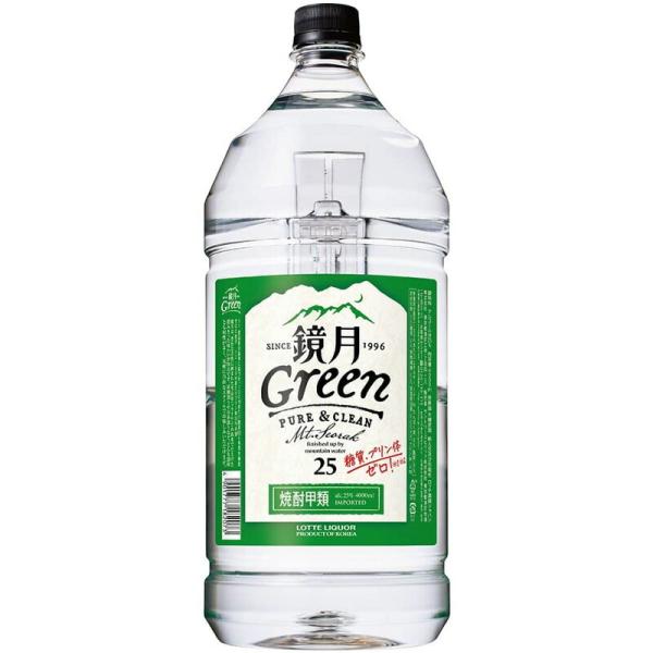焼酎 鏡月 Green グリーン 25度 4Lペット 1ケース4本入り 送料無料 北海道 沖縄は送料...