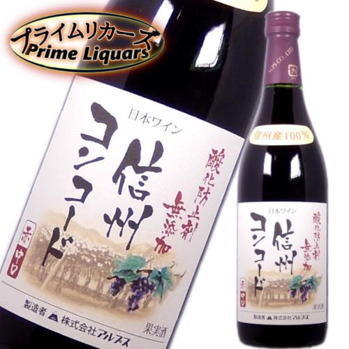 アルプスワイン 信州無添加コンコード 赤 720ml