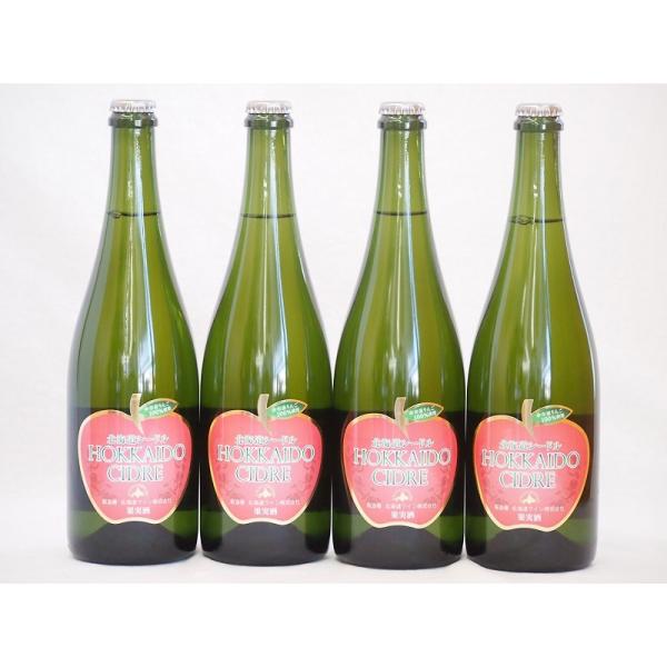 4本セット(北海道余市産りんご100%シードル スパークリングワイン alc.5.5% やや甘口) ...